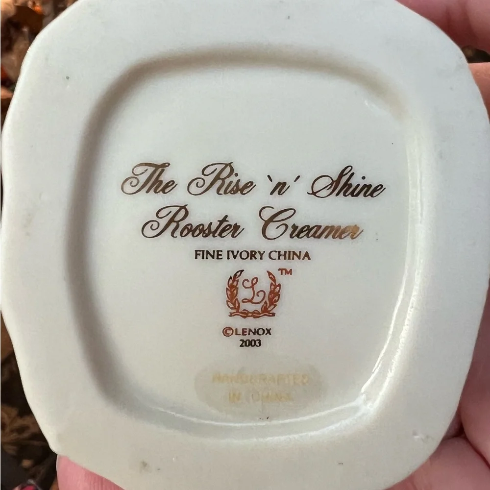 Lenox Rise ‘n’ Shine Rooster Creamer  Fine Ivory China 24K Gold Accents VTG